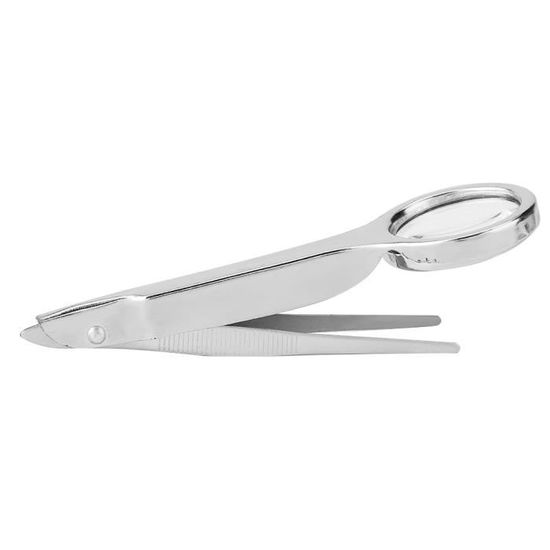 Brucelles Avec Loupe Magnifiante - Acier Inoxydable - Pour Hobby, Premier Secours