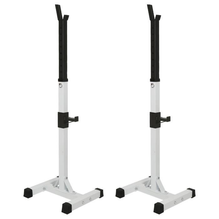 Rack de Rangement pour Haltères Reglable Squat Rack Musculation Idéal pour Les Exercices De Renforcement Musculaire, Squats Et Bench