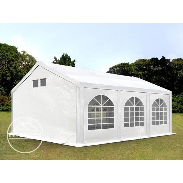 Tonnelle Toolport Tente de réception 4x6 m PE 300 g/m² blanc imperméable