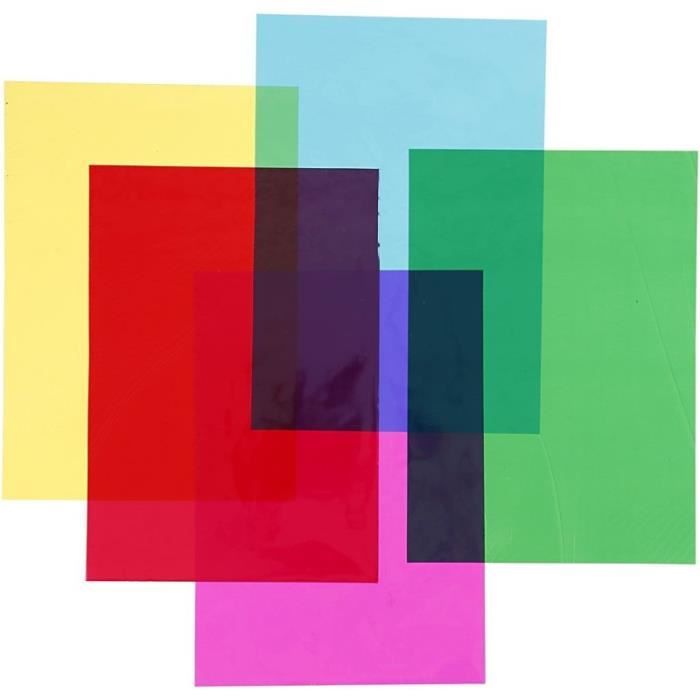Feuille de plastique fin - 21 x 30 cm - Couleurs assorties - 100 pcs