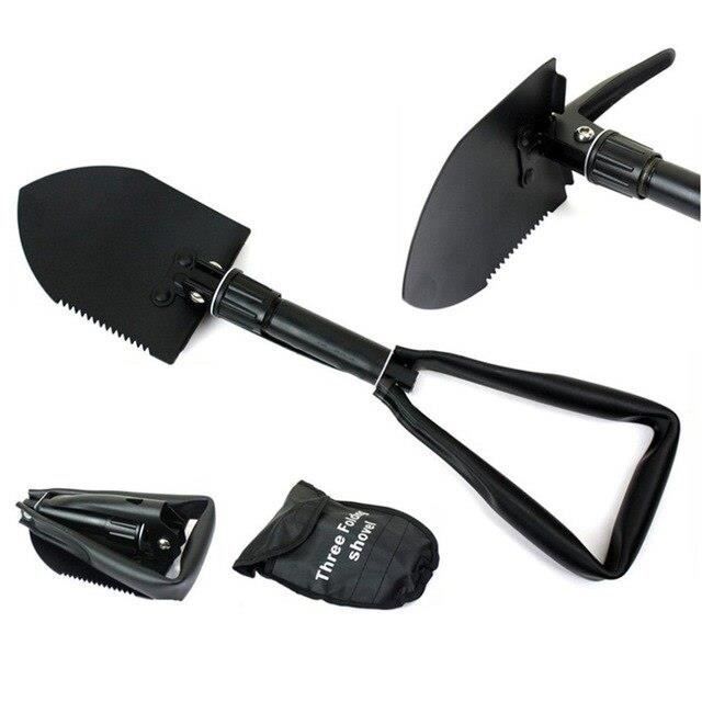 Acier au carbone armée militaire trois pliant pelle pelle Camping métal Portable survie truelle jardin extérieur outil*ES5226