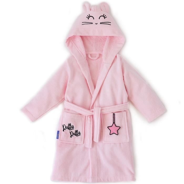 Milk&Moo Peignoir à Capuchon Pour Enfant 2-4 ans, Robe de Chambre, Serviette, Sortie de Bain, Poncho en Coton, Cadeau d'Enfant&Bébé