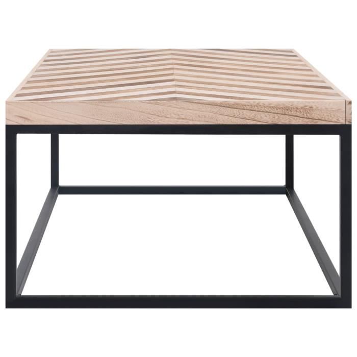 Style Élégance Chic - Table basse style Scandinave - Bout de canapé Table à thé 110 x 60 x 37 cm Bois massif - 24348