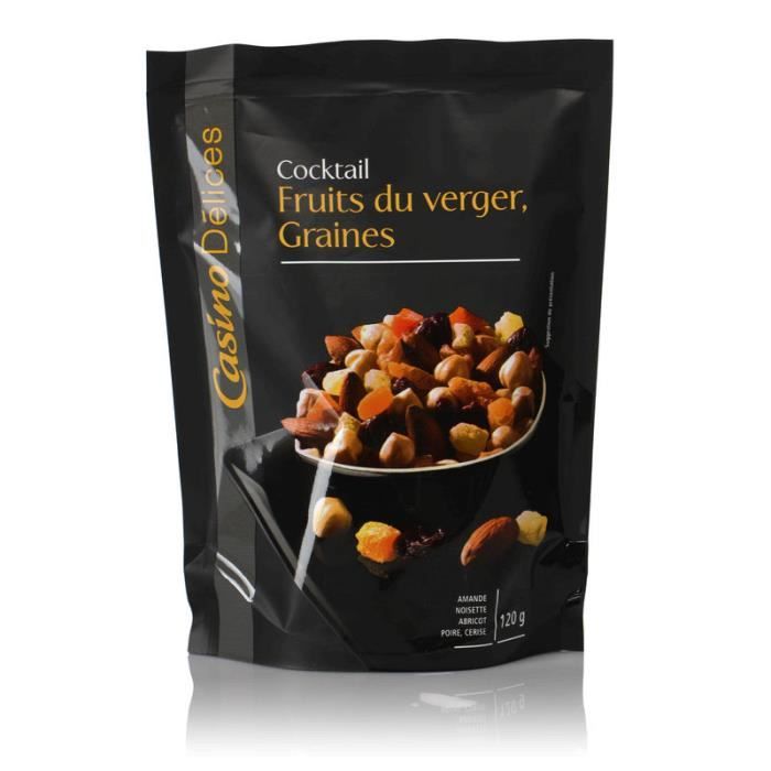 CASINO DELICES Mélange Fruits du verger & Graines - 120g