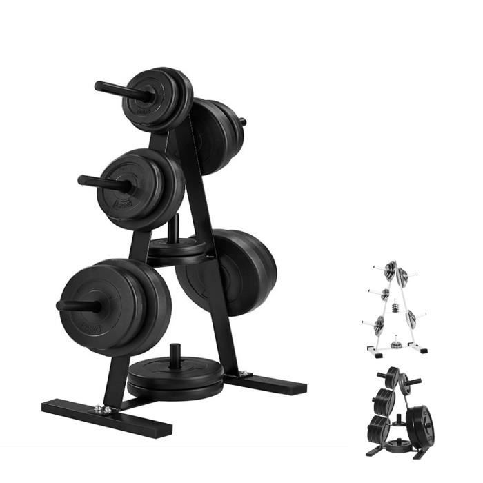 ERROLVES® Rack de Rangement pourr Haltères, Noir Support de 7 Branches pourr Poids, 52.5 x 39 x 92 cm, Capacité de charge max 200kg