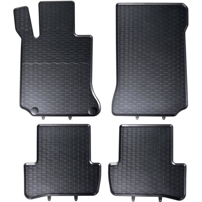 Tapis de sol caoutchouc sur mesure pour Mercedes Classe C W204 2007-14 Noir 4 pc