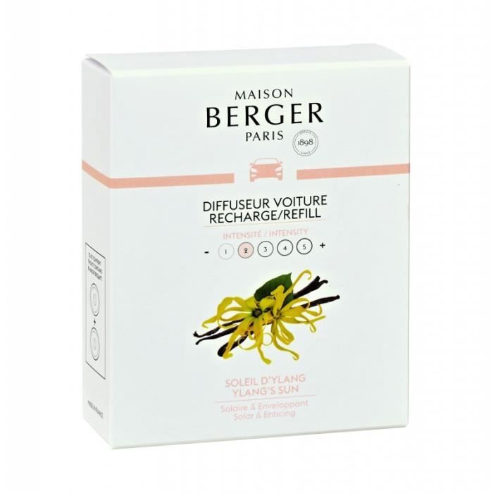 Maison Berger - 6422 Recharges Diffuseur voiture Soleil d'Ylang Blanc