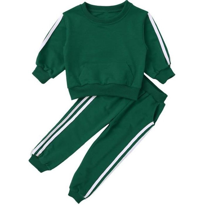 dPois Enfants Ensemble Vêtements de Sport Garçons Filles Sweat-Shirts Survêtement Pantalon de Sport Fitness Tenue 18 Mois-8 Ans