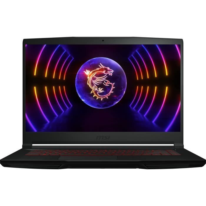 PC portable Gamer MSI Thin GF63 12VE 062XFR 156 FHD 144Hz Core i5 12450H RAM 16Go 512Go SSD RTX4050 6 Go Sans Windows
