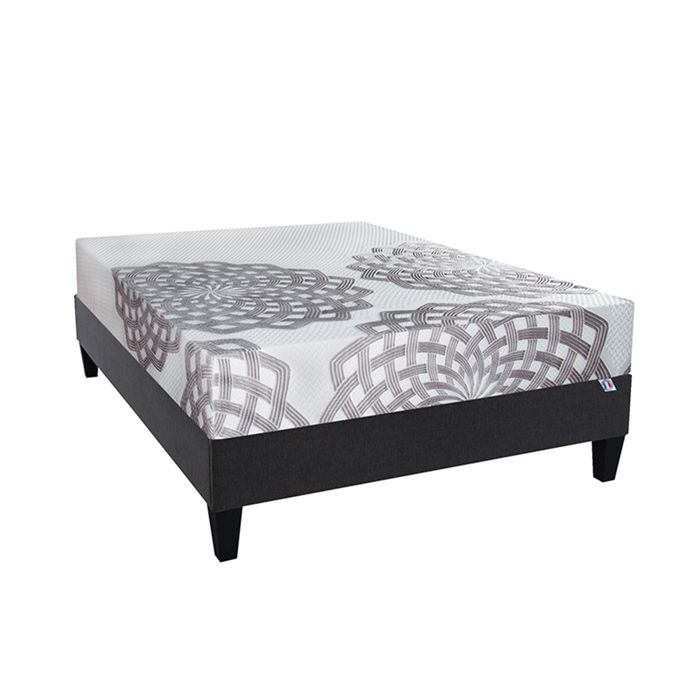 OLYMPE - Ensemble matelas Héraklion avec sommier en bois - 180x200 cm 180 x 200 cm Blanc