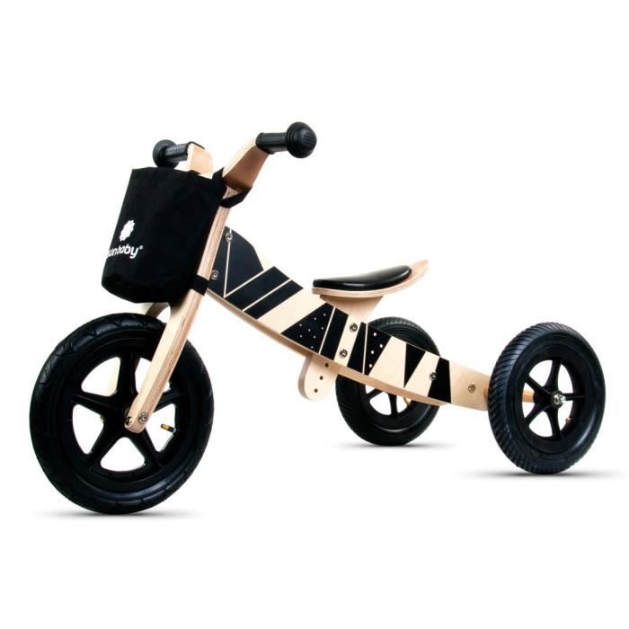 Draisienne tricycle en bois Moa Black Edition Twist 2 en 1 à partir de 2 ans 90