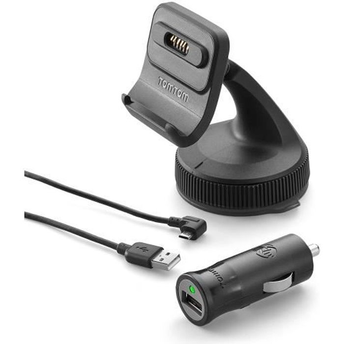 TomTom - Chargeur et support de fixation magnétique alimenté, adaptés aux GPS TomTom GO et GO Professional 5 et 6 pouces