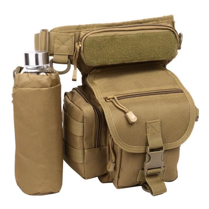 Sac Sacoche de Jambe en Toile Sacs Banane pour Homme pour Randonnée Vélo Sport en Plein Air