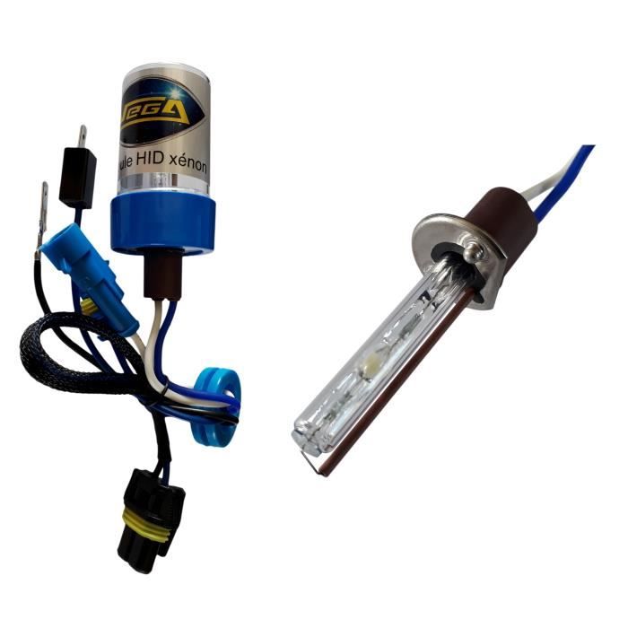 1 ampoule HID Xénon marque FRANCAISE Vega® H1 10000K 55W à embase coudée haut de gamme