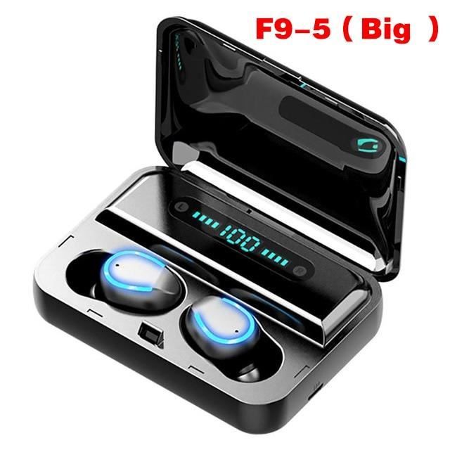 F9-5 Big black -Écouteurs sans fil Bluetooth TWS,oreillettes de Sport,son Surround 8D,touche tactile,musique,pour Xiaomi Huawei