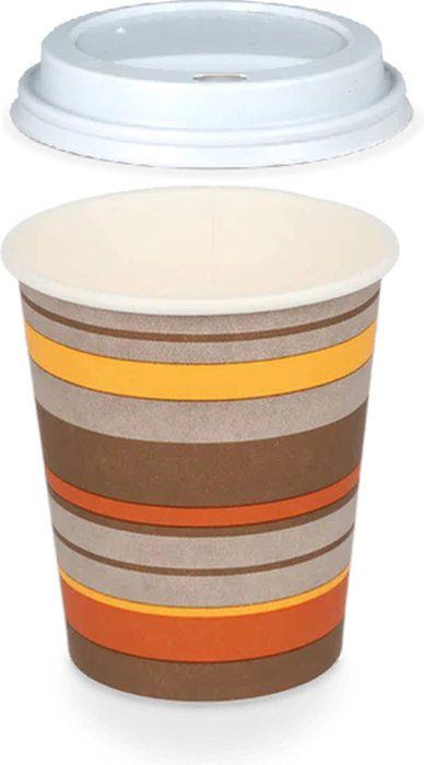 Gobelet à Café En Carton 80mm 240ml Noir- 100 Pièces - Accueil