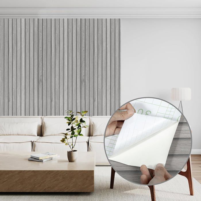 Papier Peint 3D Rayures H021 - Autocollant Mural Amovible Sinsin - Neuf