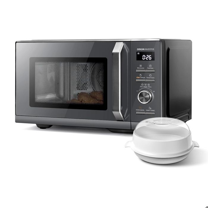Micro-ondes combiné pose libre TOSHIBA MW3 AC26SFI(MG) 900W + Grill 1000 W+Convection 2100W - Friteuse - 26L - Gris morandi - Toshiba