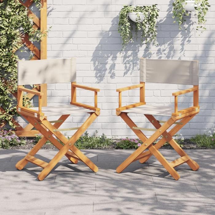 vidaXL Chaises de réalisateur pliables lot de 2 - vue 2