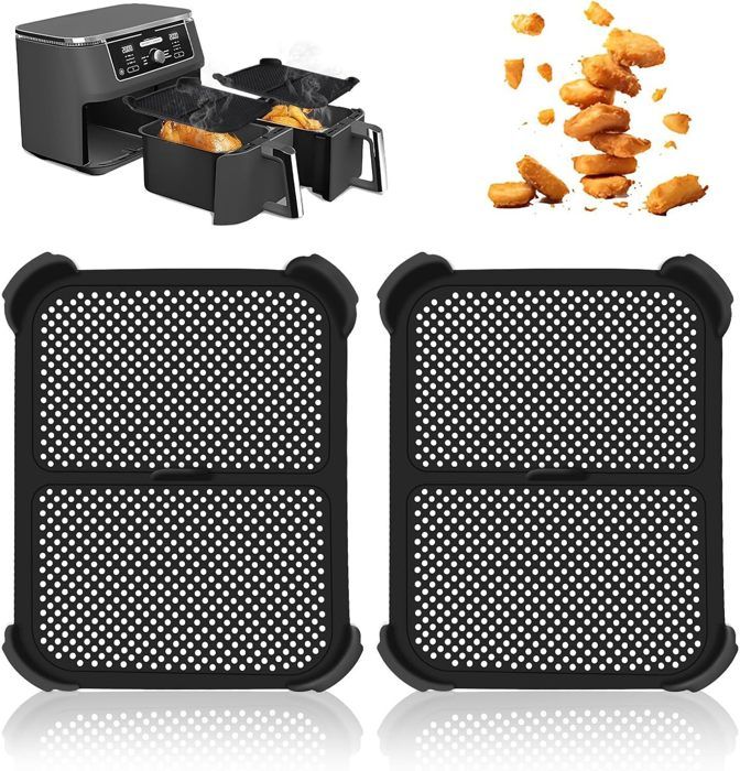 Accessorio Antischizzo Per Air Fryer Ninja Foodi AF400EU E AF451EU - 2 Pezzi In Silicone Riutilizzabile, Proteggi Da Schizzi Di Grasso, Nero