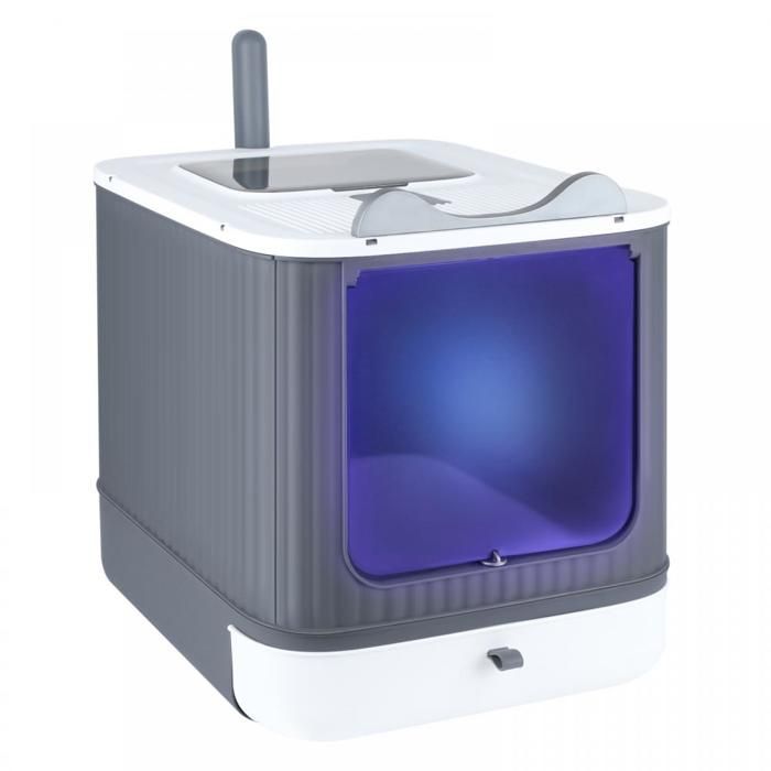 Comparer les prix de XJING-Boîte à litière pour chats, grande litière de chats, couvercle sans odor toilettes pour chats, désinfection ultraviolette