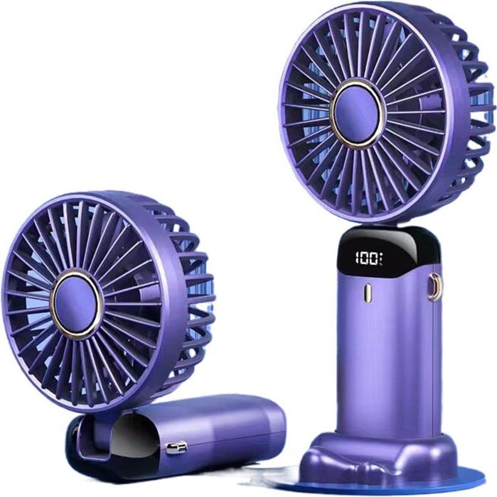 Mini Ventilateur à Main USB Portatif Portable De Bureau Petit 5 VitessesPliable pour BureauExtérieur XD1004 Violet - Mobigarlan