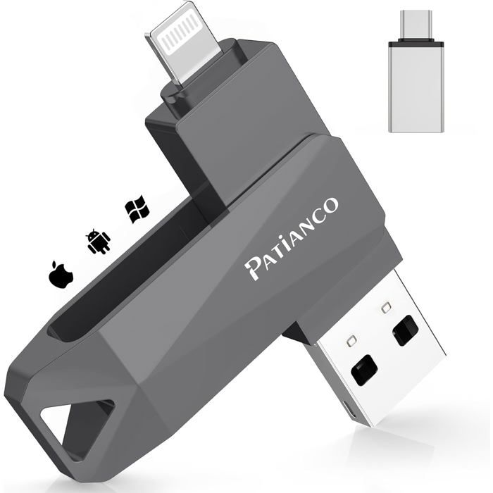 Clé Usb C 256Go,Cle Usb 3.0 256 Go Otg 2 En 1 Ultra-Haute Vitesse Et Grande Capacité Clef Usb