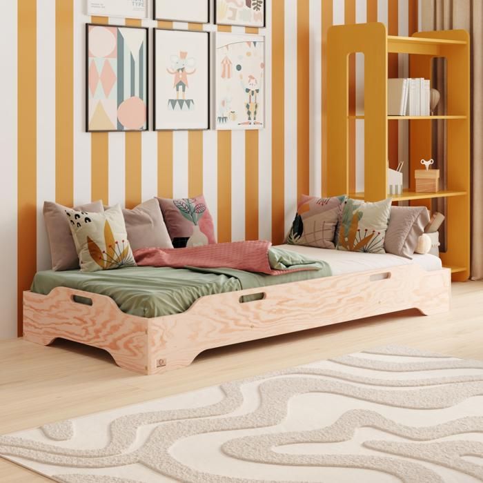 Lit enfant NATUREL BOIS 60×120 Lit simple TILA