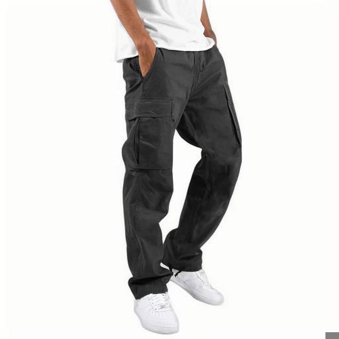 Pantalon de Cargo Homme Sport Jogging - Noir - Pantalons Multi Poches- Taille Elastique - Tissu Confortable S-5XL