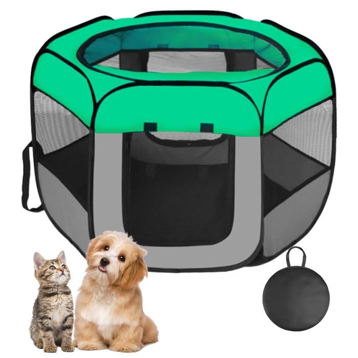 Parc Portable Pliable pour Animaux de Compagnie Tente pour Animaux de Compagnie et Chiot (Émeraude L)