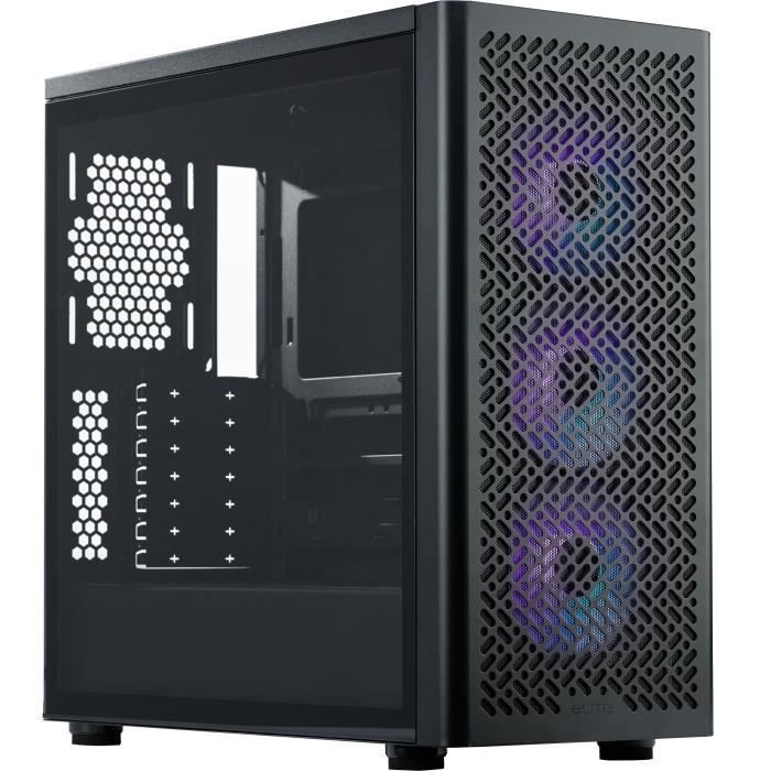 Boitier PC COOLER MASTER Elite 502 Moyen tour ATXE ATX Panneau en verre trempé 3 ventilateurs ARGB - vue 1