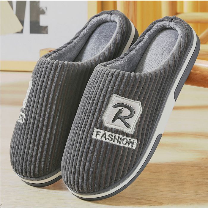 Pantoufles Homme en Velours Côtelé–Chaussons Chauds et