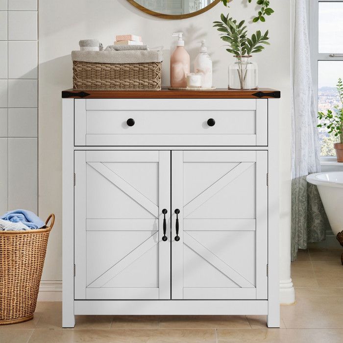 Armoires de rangement avec tiroirs et étagères réglables armoires de cuisine blanches avec plans de travail en noyer - Blanc