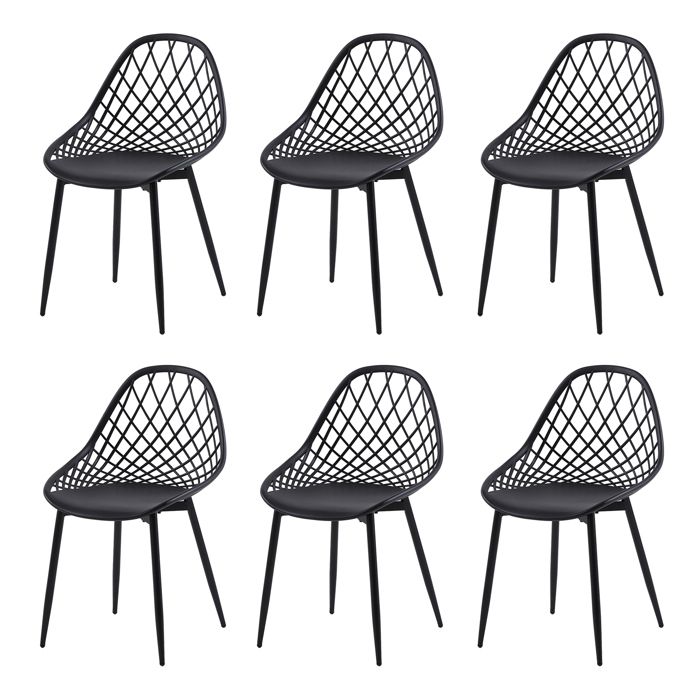 EGGREE Lot de 6 Chaise scandinave avec Pieds en métal