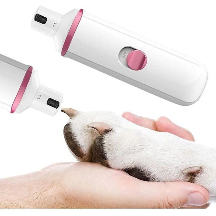 Broyeur Griffes Chien Électrique Rose Coupe-Ongles Silencieux USB Rechargeable