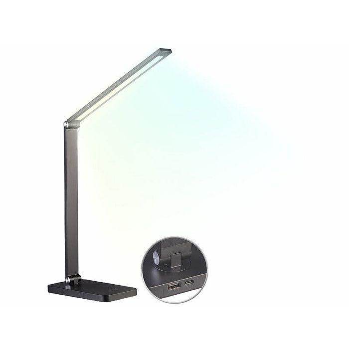 Lampe de bureau rechargeable LED CCT 280 lm - coloris noir