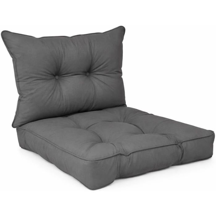 Lot de 2 Coussin Jardin Imperméable & Déperlant - Assise 60x60x10 cm + Dossier 60x40x10 cm