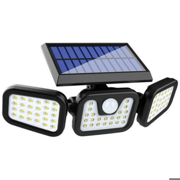 Projecteur solaire extérieur - OKZ® - 3 têtes pivotantes - Détecteur de mouvement intégré - Panneau solaire 1 8 W/5 5 V Projecteur solaire extérieur - OKZ® - 3 têtes pivotantes - Détecteur de mouvement intégré - Panneau solaire 1 8 W/5 5 V