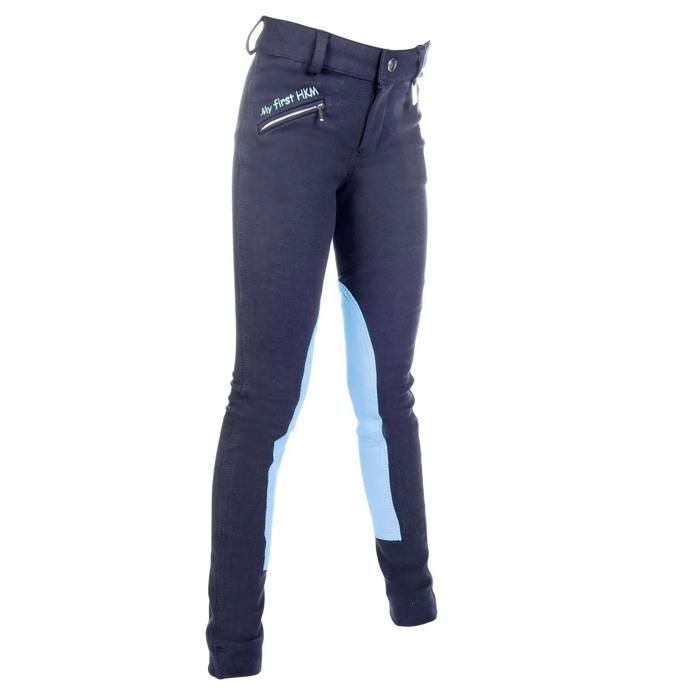 Pantalon équitation mid grip fille HKM My First HKM - dunkelblau/türkis