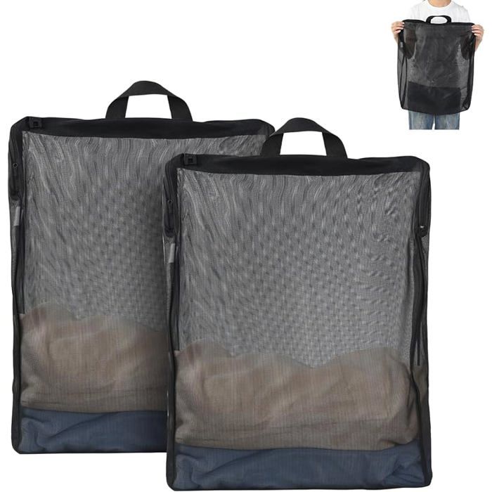 2 x Mesh Laundry Washing Machine 40 x 50 cm Laundry Bag with Handles and Zip Washing Net for Delicate Clothes Bras FILET A LINGE