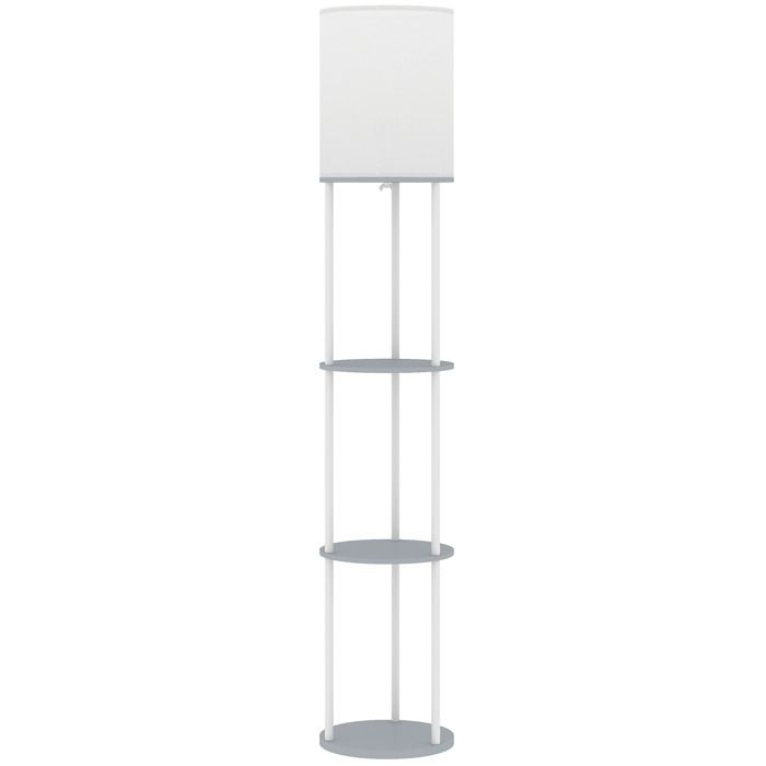 YWJ Lampe sur pied avec étagères 3 températures de couleur télécommande pour salon chambre à coucher bureau gris