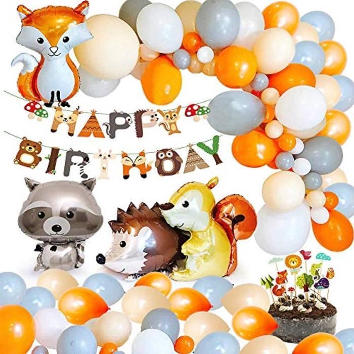 Support A Decorer Animal Anniversaire Fete Decorations Bois Joyeux Anniversaire Banniere 40pcs Ballon En Latex Avec Feuille Animal Cdiscount Maison