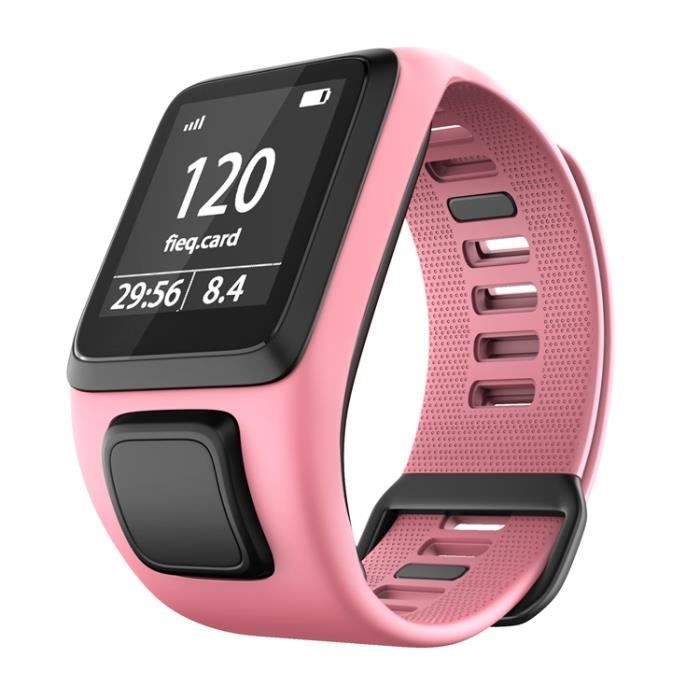 Bracelet De Rechange En Silicone Pour Montres TomTom Spark 3, Runner 2/3, Golfer 2, Adventurer - Vermillon, Ajustable