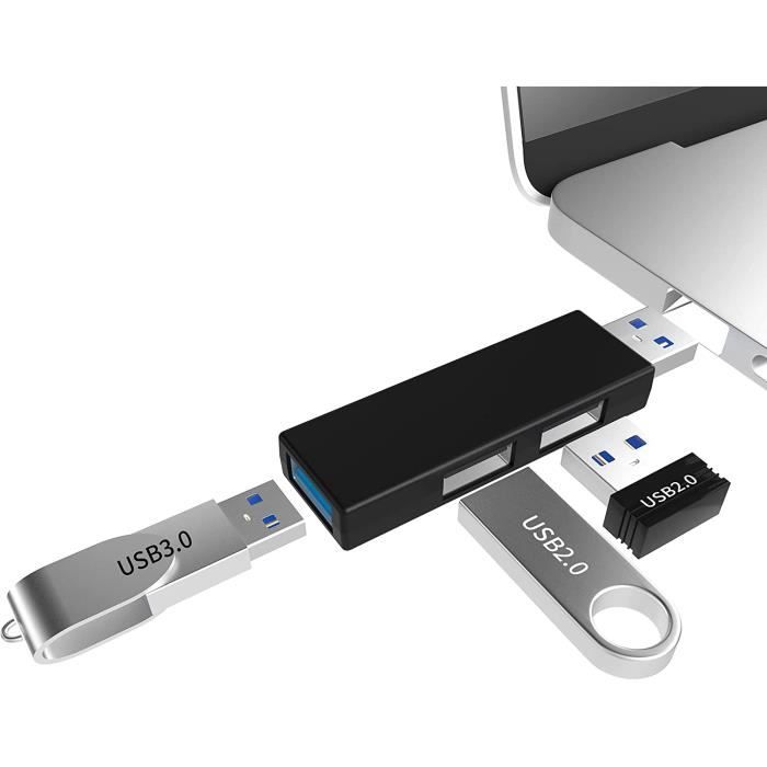 Mini Hub USB 3.0, Multi Port USB Portable Ultra Mince avec 1 Port USB 3.0 +  2 Ports USB 2.0, Doubleur USB Convient pour PC, PS[642] - Cdiscount  Informatique