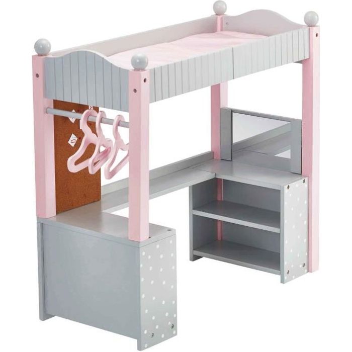 Lit Superpose Mezzanine Avec Bureau Et Etageres De Rangement Pour