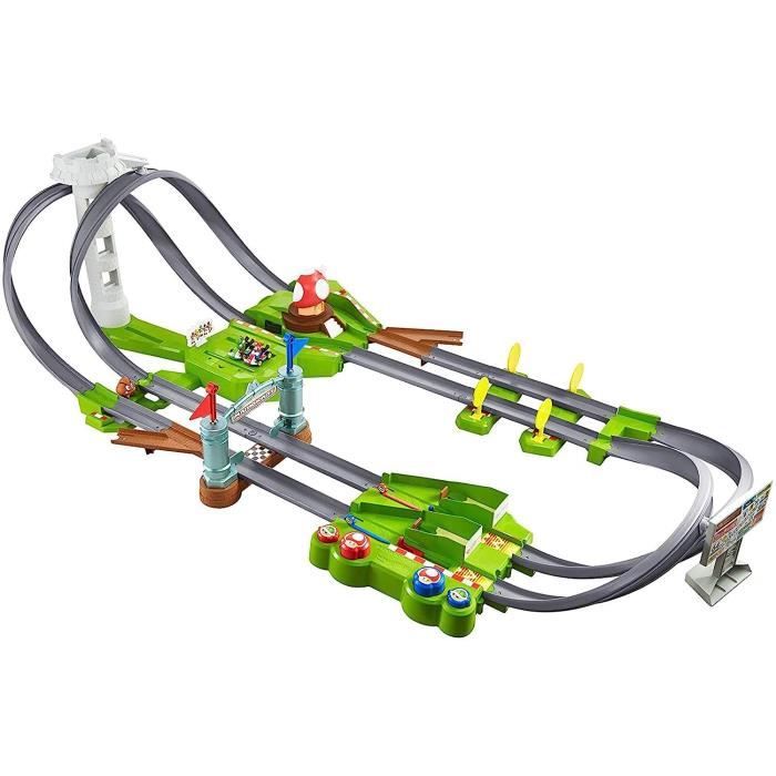 Circuits De Voitures Électriques - Hot Wheels Circuit Mario Kart Motorisé Coffret Jeu Petites À Connecter Pistes Jouet Pou