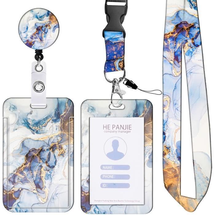 Porte-badge Avec Cordon Rétractable Et Strass - Pour Carte D'accès, Employés, étudiants - Design élégant Et Pratique