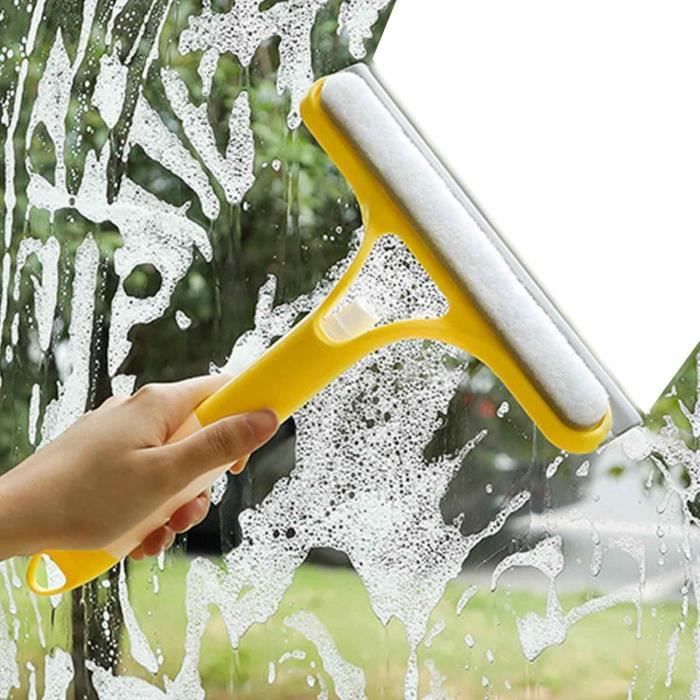 Grattoir De Douche En Acier Inoxydable - Lame Silicone - Avec Crochet Adhésif - Pour Vitres, Miroirs, Carrelage - Nettoyage Sans Traces