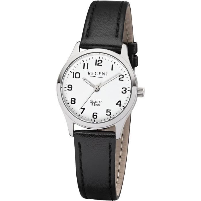 Unendlich U Montre Bracelet Femme PU Cuir Blanc – Double Cadran Chiffres Romains & Arabes – Quartz Élégante Cadeau Noël