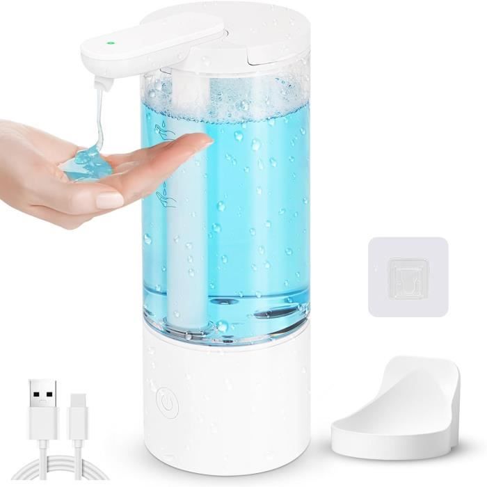 Distributeur Savon Automatique Acier Inoxydable - Capteur Infrarouge USB-C IPX5 Argent Brossé